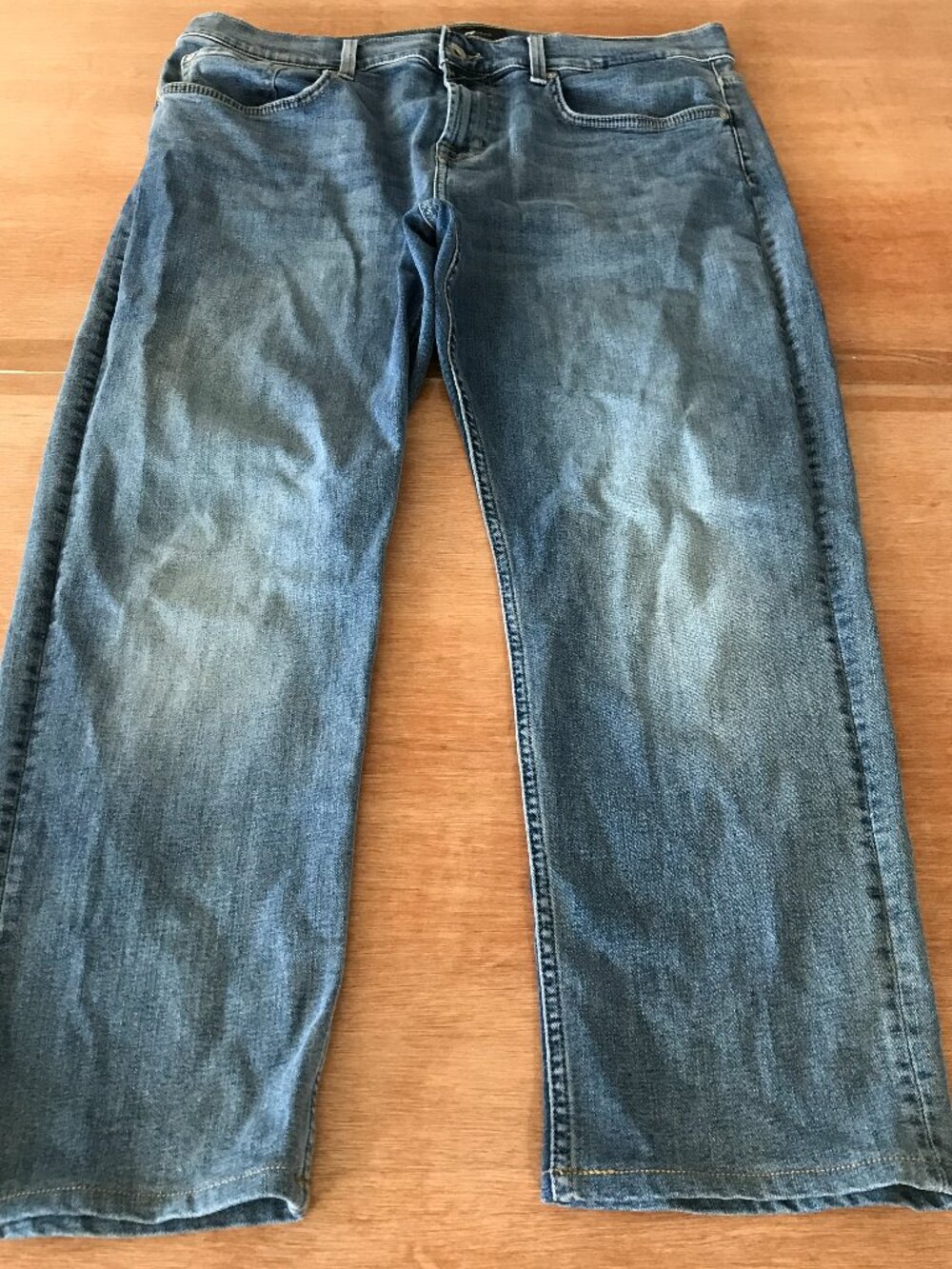 7 For All Mankind Slimmy Jeans Men 34x25 Blue Mid Rise Medium Wash Stretch 18942